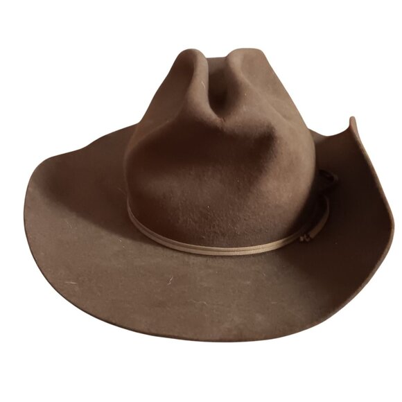 Vintage 6 3/4 7/8 Wright Western Cowboy Cavalry Hat 1950's Imported Coney Fur - Picture 1 of 11